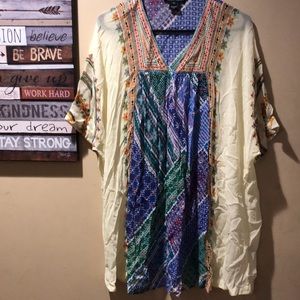 Anthropologie Tanvi Kedia Boho embroidered beaded dress shirt tunic